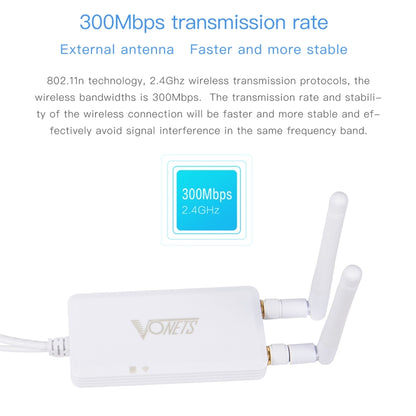 VONETS VAP11S 2.4G Mini Wireless Bridge 300Mbps WiFi Repeater with 2 Antennas