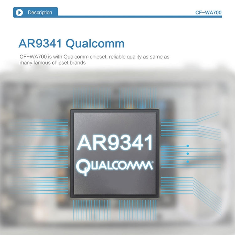 COMFAST CF-WA700 — беспроводной сетевой мост для улицы с процессором Qualcomm AR9341, скоростью 300 Мбит/с, двумя антеннами, адаптером POE 48 В и режимом точки доступа/маршрутизатора, функцией классификации, синхронным подключением до 85 устройств
