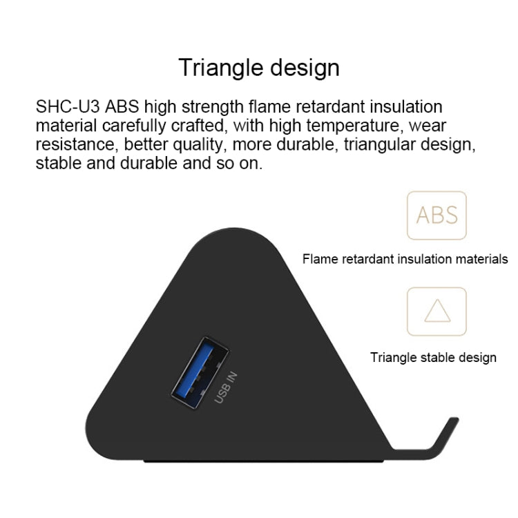 ORICO SHC-U3 ABS Material Desktop 4 Ports USB 3.0 HUB with Phone / Tablet Holder & 1m USB Cable & LED Indicator