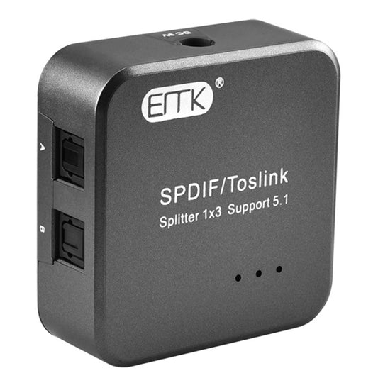 Цифровой оптический аудиоразветвитель SPDIF Toslink EMK 1 вход 3 выхода