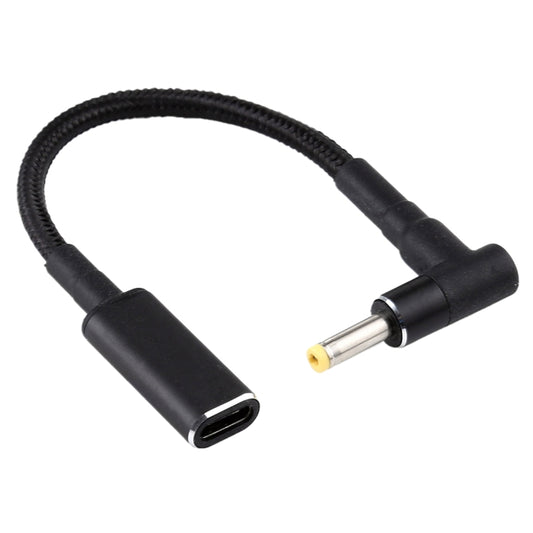 Кабель-адаптер с нейлоновой оплеткой 4,0 x 1,7 мм и угловым разъемом USB-C/Type-C