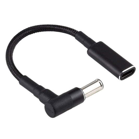 Кабель-адаптер с нейлоновой оплеткой 6,0 x 1,4 мм и угловым разъемом USB-C/Type-C