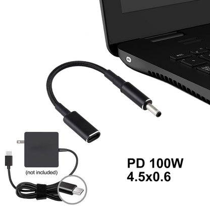 PD 100W 18.5-20V 4.5 x 0.6mm to USB-C / Type-C Adapter Nylon Braid Cable for Dell