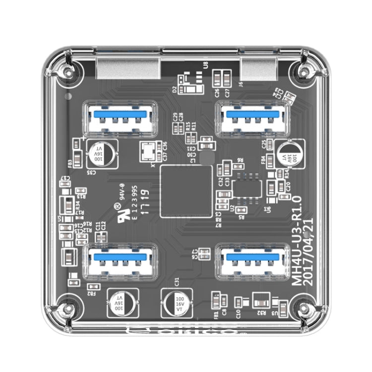 Прозрачный настольный концентратор ORICO MH4U-100 USB 3.0 с кабелем Micro USB 100 см