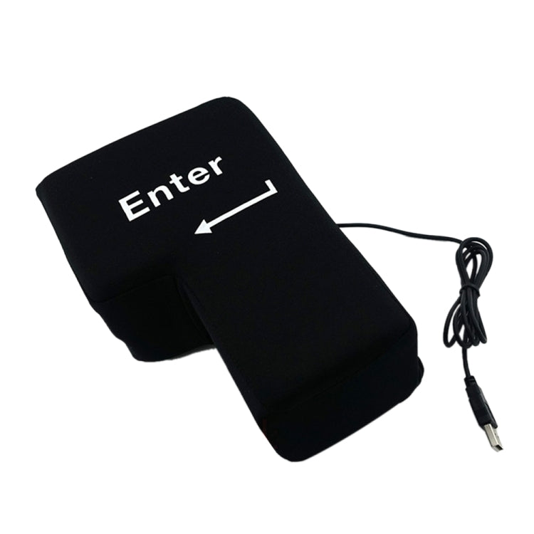 Большая USB-подушка для рабочего стола компьютера с кнопкой Enter, креативная подушка для руки с кнопкой Enter (черная)