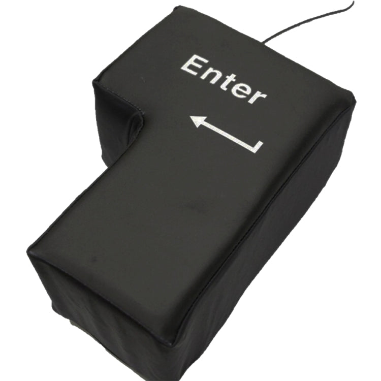 Большая USB-подушка для рабочего стола компьютера с кнопкой Enter, креативная подушка для руки с кнопкой Enter (черная)