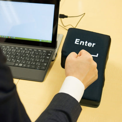 Большая USB-подушка для рабочего стола компьютера с кнопкой Enter, креативная подушка для руки с кнопкой Enter (черная)