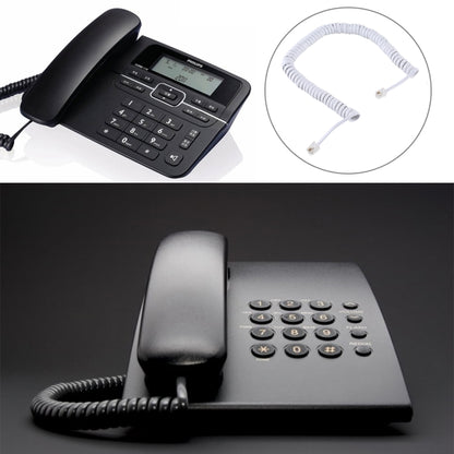 4 Core Male to Male RJ11 Spring Style Telephone Extension Coil Cable Cord Cable, Stretch Length: 3m(White)