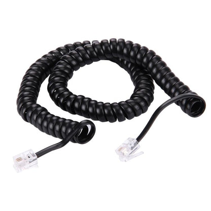 4 Core Male to Male RJ11 Spring Style Telephone Extension Coil Cable Cord Cable, Stretch Length: 5m