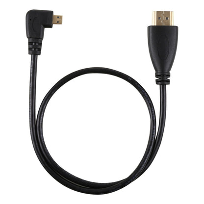 50 cm 4K HDMI vīriešu uz Micro HDMI kreisā leņķa vīriešu apzeltīts savienotāja adaptera kabelis
