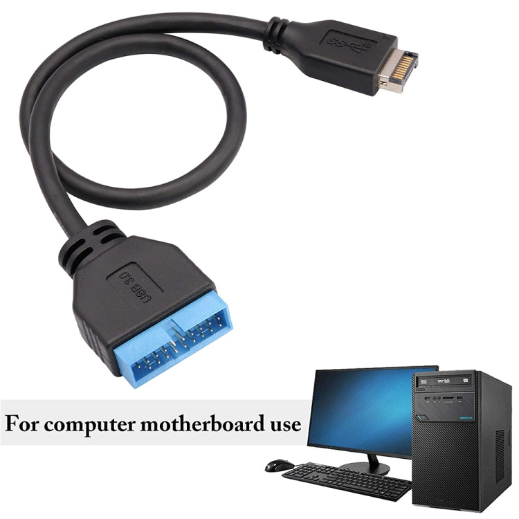 Кабель расширения USB 3.1 Type-E - USB 3.0 для материнской платы, 19-контактный, штекер, 30 см