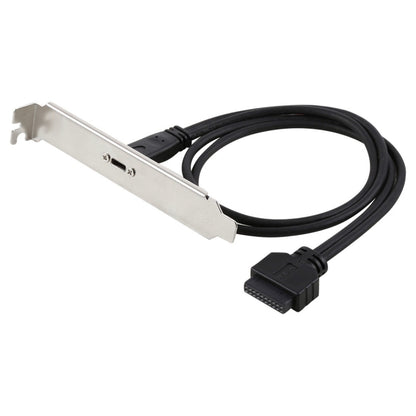 50 cm USB-C / Type-C ligzda uz USB 3.0 mātesplates 20 kontaktu ligzda, paneļa paplašināšanas kronšteina stiprinājuma kabelis