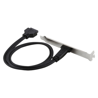 50 cm USB-C / Type-C ligzda uz USB 3.0 mātesplates 20 kontaktu ligzda, paneļa paplašināšanas kronšteina stiprinājuma kabelis