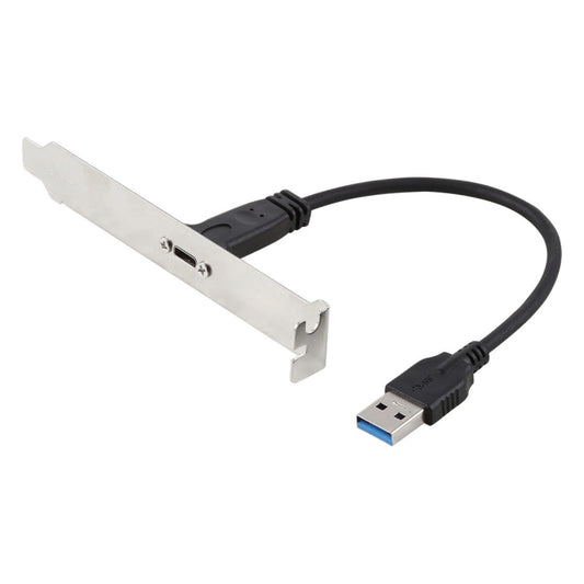 20 см панельный кронштейн для удлинительного кабеля USB-C / Type-C (мама) - USB 3.0 (папа)