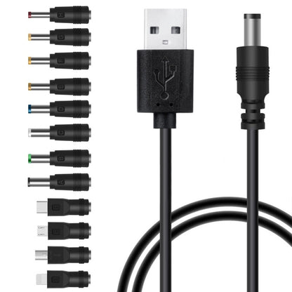 12 vienā līdzstrāvas barošanas vads, USB daudzfunkcionāls apmaiņas spraudnis, USB uzlādes kabelis (melns)