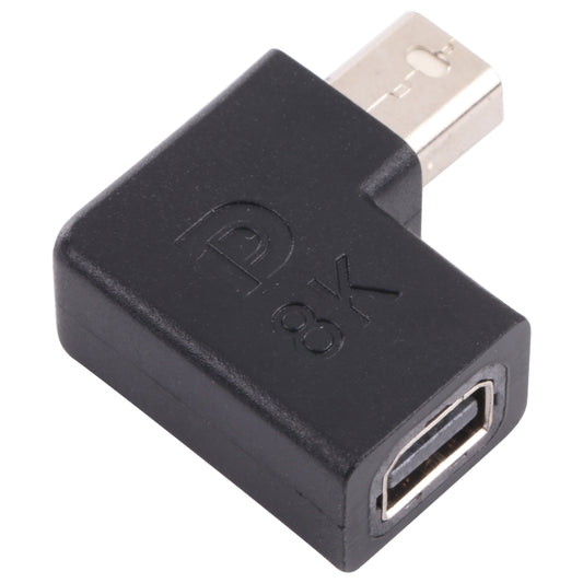 8K Mini DisplayPort sieviešu un vīriešu elkoņa adapteris