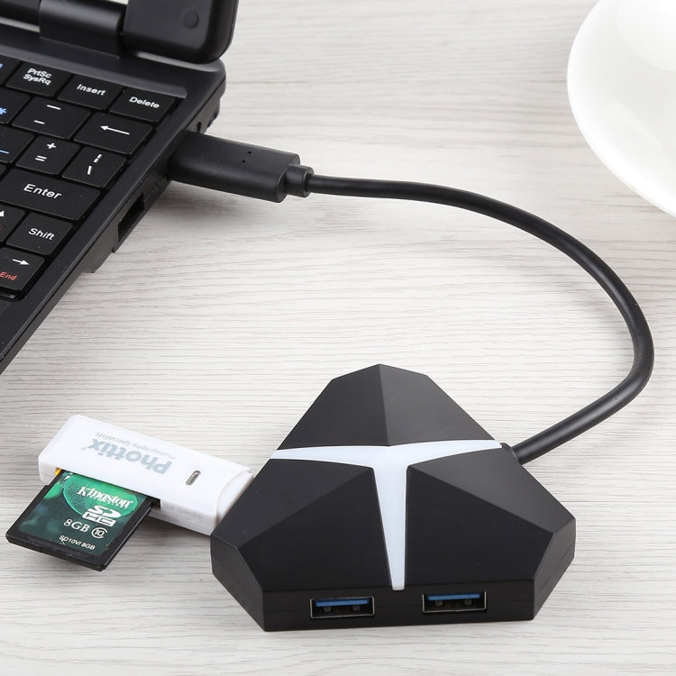 5 Gbps īpaši ātrs 4 portu USB 3.0 centrmezgla adapteris, kabeļa garums: aptuveni 20 cm