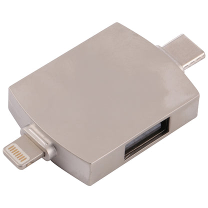 4 в 1 8-контактный + USB-C / Type-C (папа) на USB 3.0 + USB (мама) OTG картридер