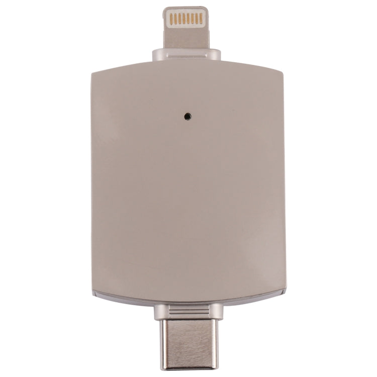 4 в 1 8-контактный + USB-C / Type-C (папа) на USB 3.0 + USB (мама) OTG картридер