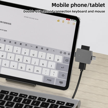 4 в 1 8-контактный + USB-C / Type-C (папа) на USB 3.0 + USB (мама) OTG картридер