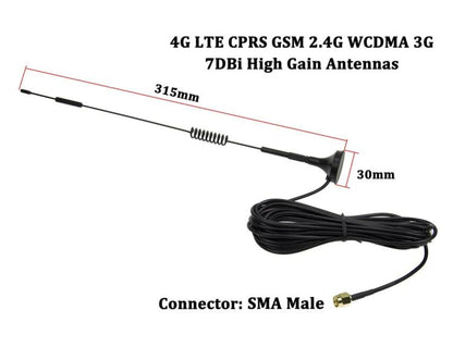 7 дБи SMA разъем-штекер с высоким коэффициентом усиления 4G LTE CPRS GSM 2.4G WCDMA 3G антенный сетевой адаптер для приема