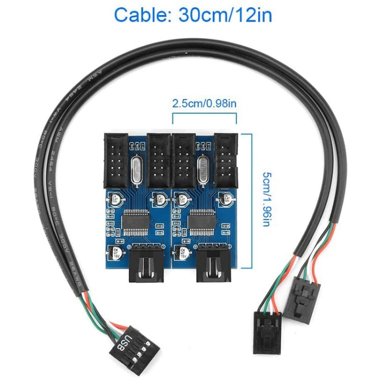 Печатная плата концентратора USB 2.0 Rocketek HC427 9-контактный, разветвитель 1-4