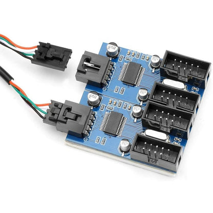 Печатная плата концентратора USB 2.0 Rocketek HC427 9-контактный, разветвитель 1-4