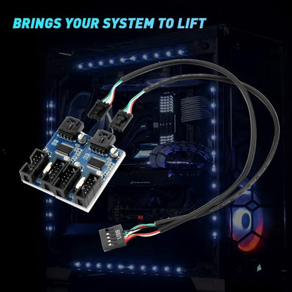 Печатная плата концентратора USB 2.0 Rocketek HC427 9-контактный, разветвитель 1-4