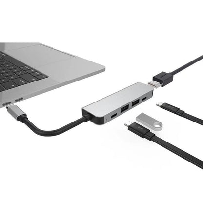 Адаптер-концентратор 5-в-1 HDMI + USB x 2 + PD x 2 на USB-C / Type-C