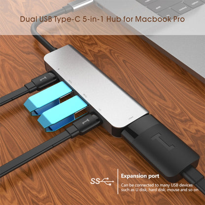 Адаптер-концентратор 5-в-1 HDMI + USB x 2 + PD x 2 на USB-C / Type-C