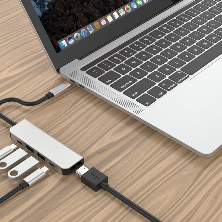 Адаптер-концентратор 5-в-1 HDMI + USB x 2 + PD x 2 на USB-C / Type-C