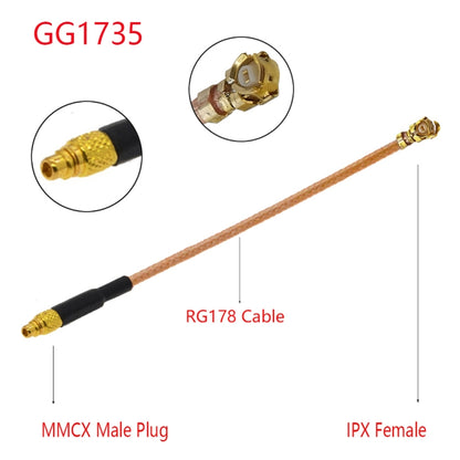 Кабель-адаптер IPX Female - GG1735 MMCX Male RG178, длина: 15 см
