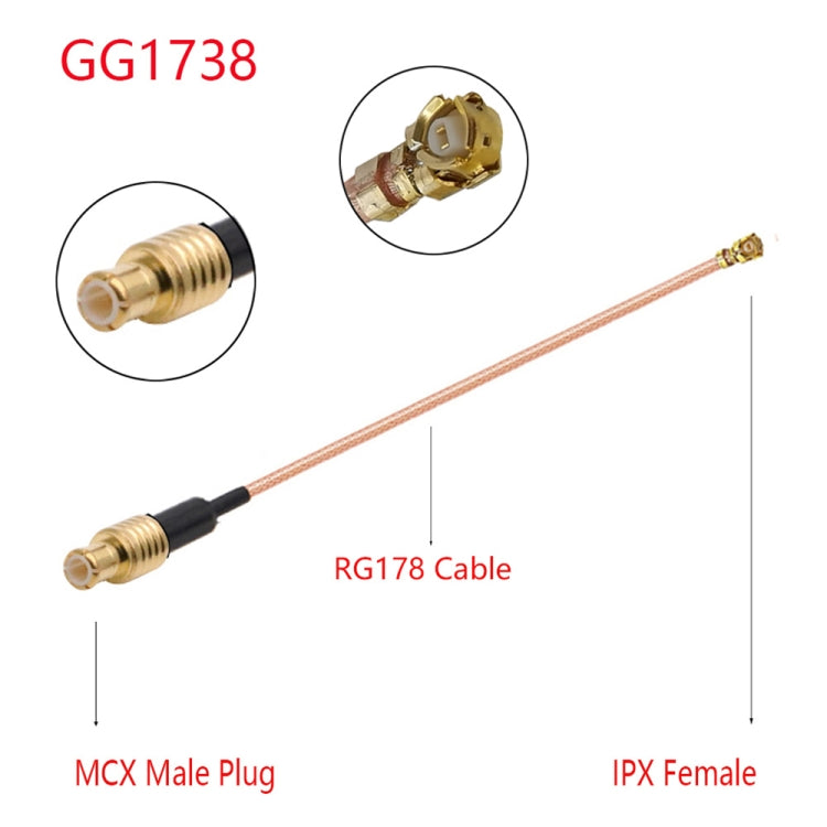 Кабель-адаптер IPX Female - GG17378 MCX Female RG178, длина: 15 см