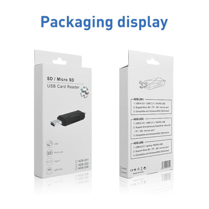 Многофункциональный картридер ADS-208 8 Pin+USB+Micro USB