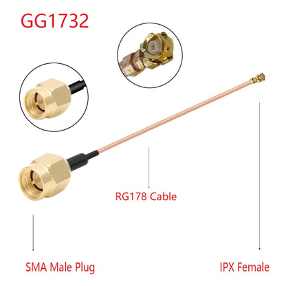 Кабель-адаптер IPX Female - GG1732 SMA Male RG178, длина: 15 см