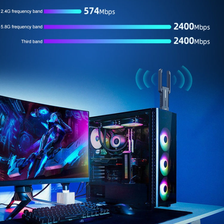 COMFAST 972AX 5400Mbps WiFi6 brīvas diska USB bezvadu tīkla karte