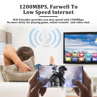 ZX-R08 1200Mbps 2.4G/5G divjoslu WiFi atkārtotāja signāla pastiprinātājs WISP āra maršrutētājs, ASV spraudnis
