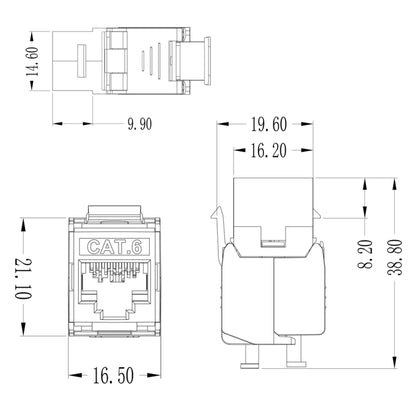 CAT6 Module Class 6 Zinc Alloy Shield Mother Block 1208XHC6