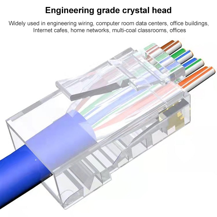 100 шт. / Упаковка: разъем Cat5e RJ45, неэкранированный, проходной, модульный, золотой: 3u