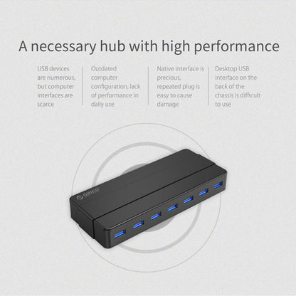 ORICO H7928-U3 ABS Material Desktop 7 Ports USB 3.0 HUB with 1m Cable