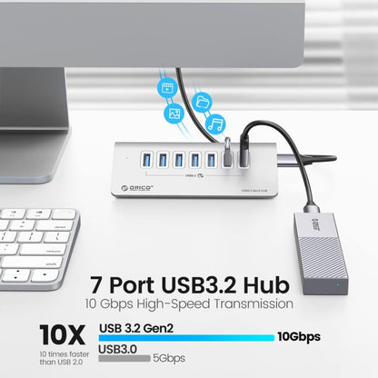 ORICO M3U7-G2 7-портовый USB 3.2 Gen2 10 Гбит/с концентратор из алюминиевого сплава с кабелем 1 м
