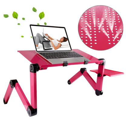 Portable 360 Degree Adjustable Foldable Aluminium Alloy Desk Stand with Mouse Pad for Laptop / Notebook, without CPU Fans