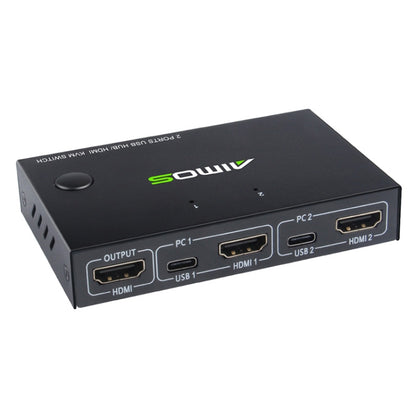 AIMOS AM-KVM201CC 2-портовый USB-концентратор HDMI KVM-переключатель без удлинительного кабеля