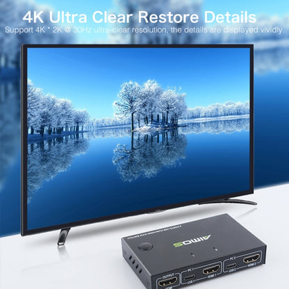 AIMOS AM-KVM201CC 2-портовый USB-концентратор HDMI KVM-переключатель без удлинительного кабеля