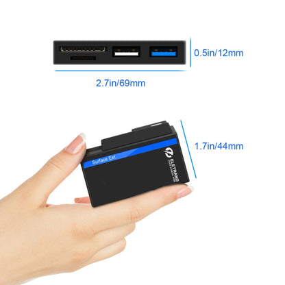ROCKETEK RT-SGO727 USB 3.0 + USB 2.0 + Micro USB Interface Hub for Microsoft Surface Go, with 2 TF Card & SD Card Slots