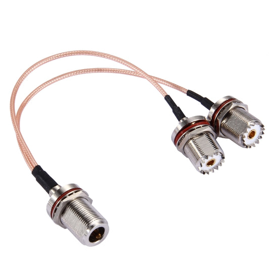 Кабель RG316 20 см N-гнездо с водонепроницаемым кольцом на 2 x UHF-гнезда с водонепроницаемым кольцом