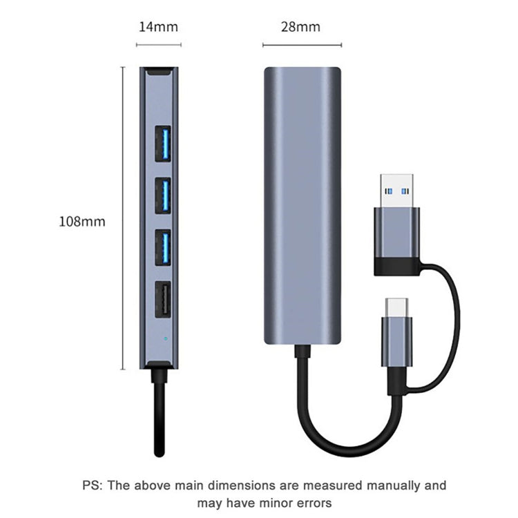 BYL-2208TU 5 в 2 USB + USB-C / Type-C - USB Многофункциональная док-станция-концентратор Адаптер