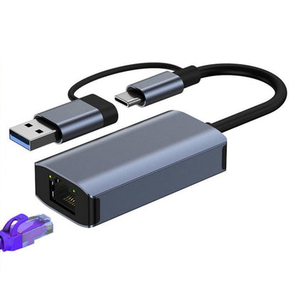 BYL-2207TU 2 в 1 USB + Type-C - RJ45 док-станция-концентратор адаптер