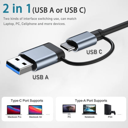 BYL-2207TU 2 в 1 USB + Type-C - RJ45 док-станция-концентратор адаптер