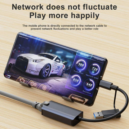 BYL-2207TU 2 в 1 USB + Type-C - RJ45 док-станция-концентратор адаптер